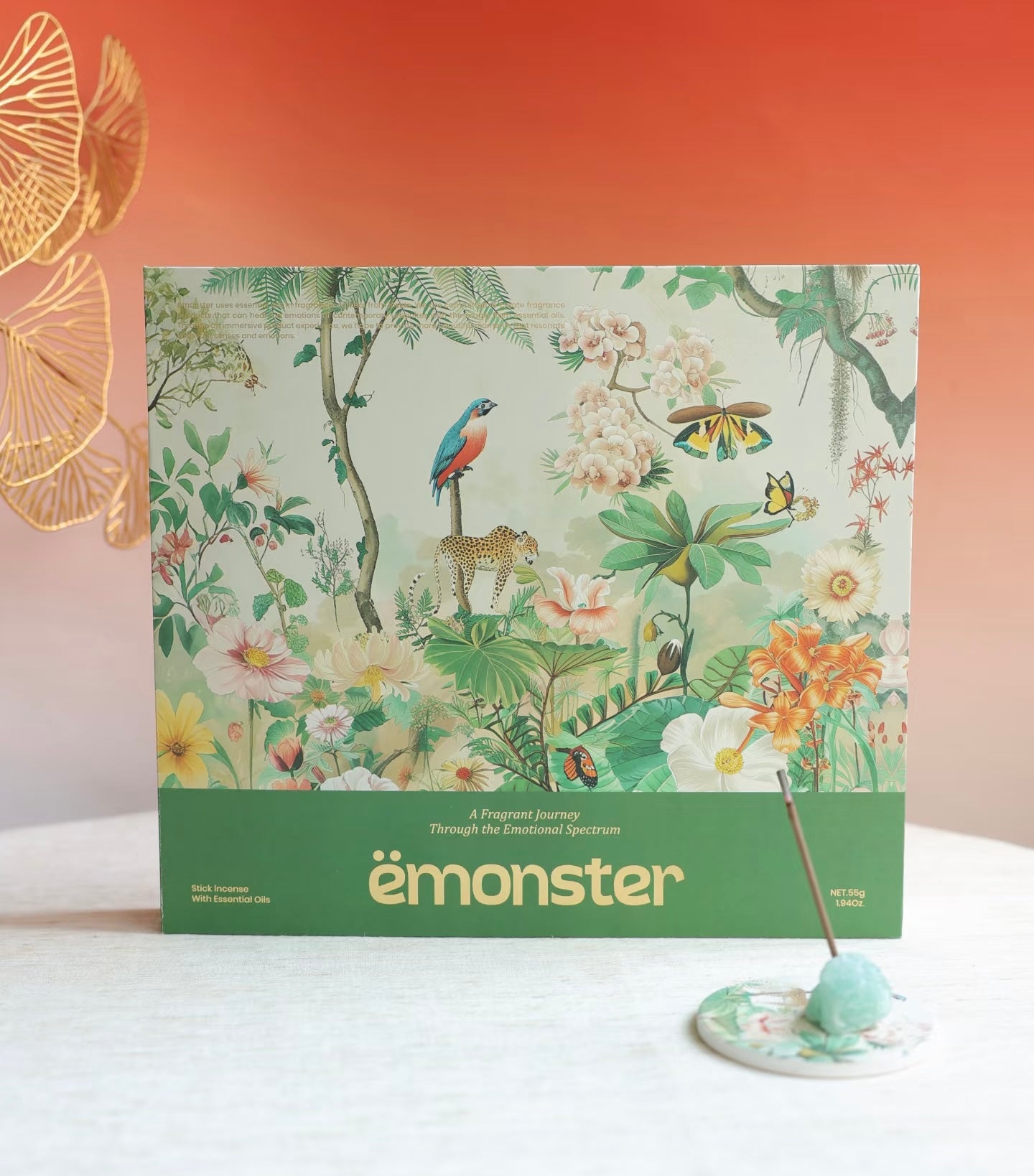 Emonster Encens - Coffret Cadeau 100 Bâtonnets - Éclosion et Récolte