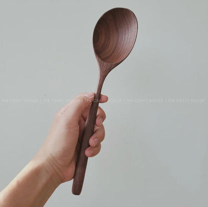 194 Craft House - Large Walnut Wooden Serving Spoon