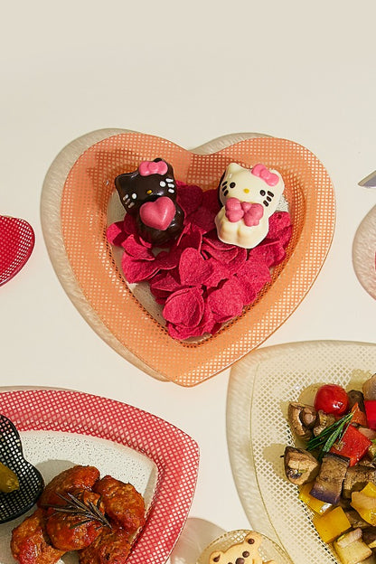 Eding | Checky Glass Heart Plate