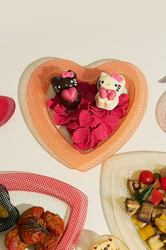 Eding | Checky Glass Heart Plate