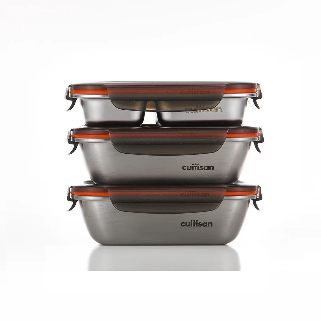 Cuitisan Stainless steel Microwavable Storage Box - To Go 3-in-1 Bag