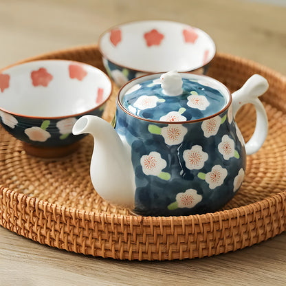 Arita Ware | Plum Mug with Rabbit  Teapot Set