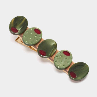 Winona Irene | Green Olive Alligator Clip - Sparkly Rhinestone Hair Clip