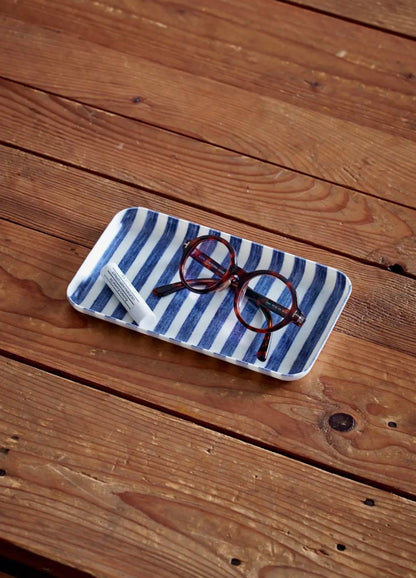 Blue Striped Tray