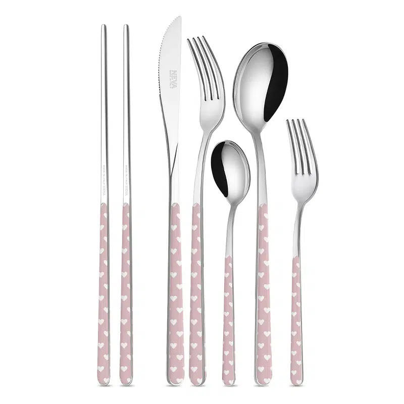 Neva Cultery - Heart Series Rose Pink