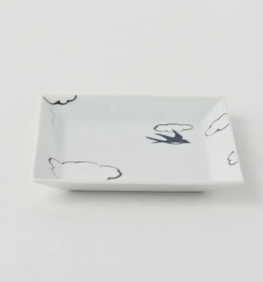 Kutani Ware | Cloud & Bird Series Dish Plate