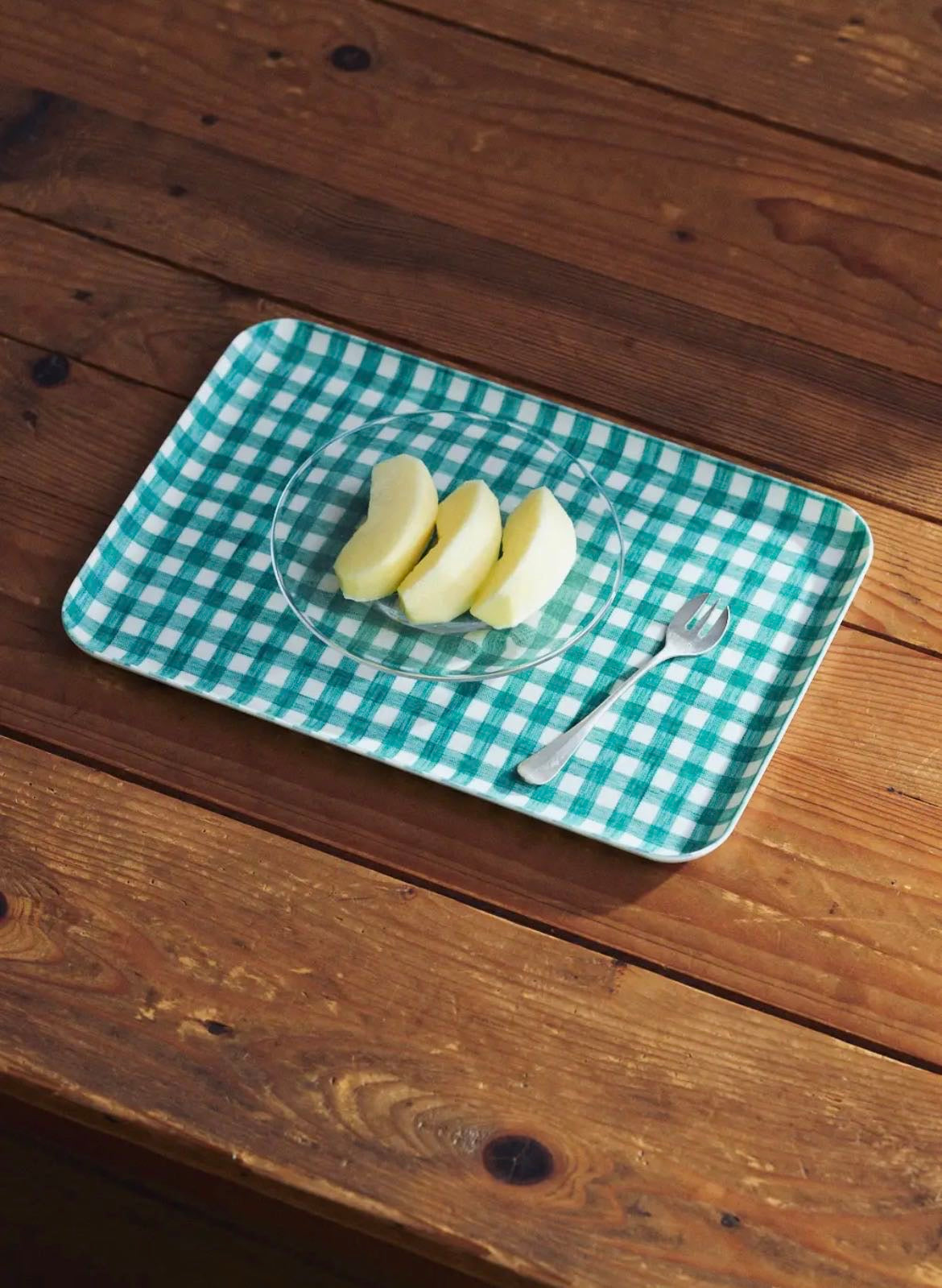 Turquoise Checkered Tray