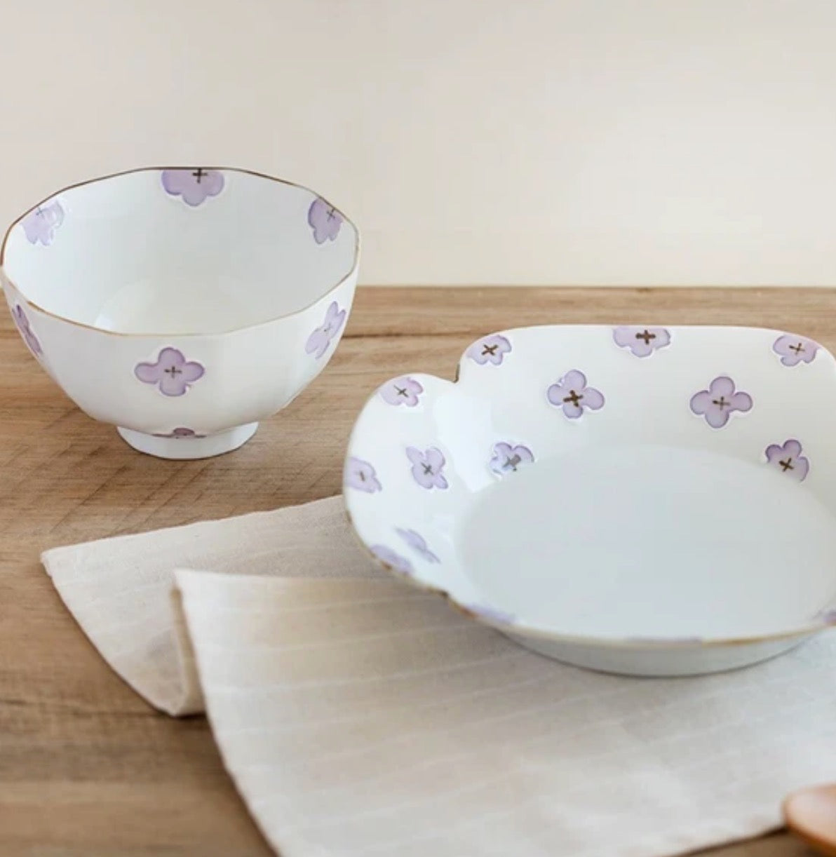 Arita Ware | Purple Flower Deep Plate