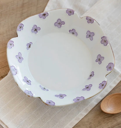 Arita Ware | Purple Flower Deep Plate