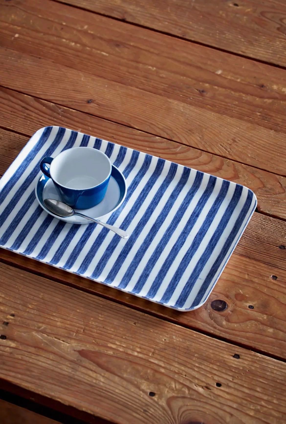 Blue Striped Tray