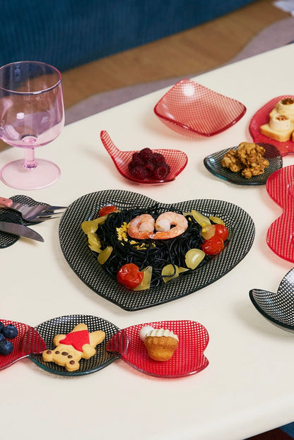 Eding | Checky Glass Heart Plate