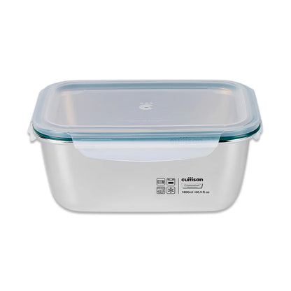 Cuitisan Stainless steel Microwavable Storage Box - Simple Rectangle 1800ml