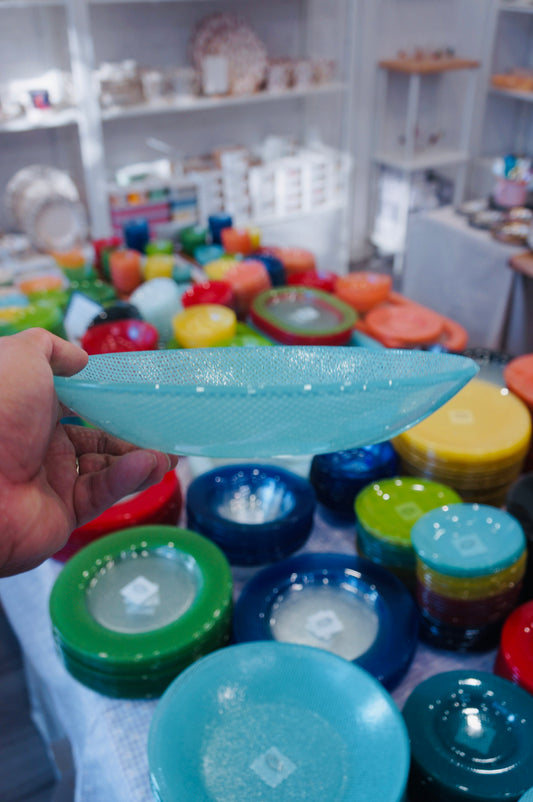 Eding | Checky Series Pasta Bowl Turquoise