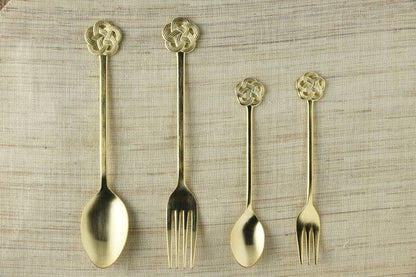 Tsubamesanjo | Mizuhiki Knot Fork & Spoon (Gold)