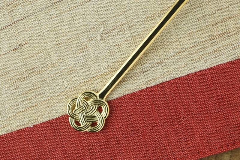 Tsubamesanjo | Mizuhiki Knot Fork & Spoon (Gold)