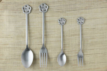 Tsubamesanjo | Mizuhiki Knot Fork & Spoon (Silver)