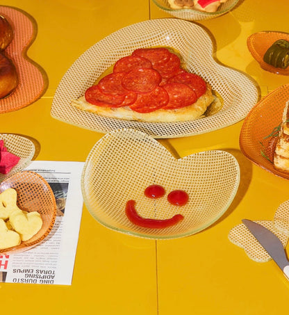 Eding | Checky Glass Heart Plate