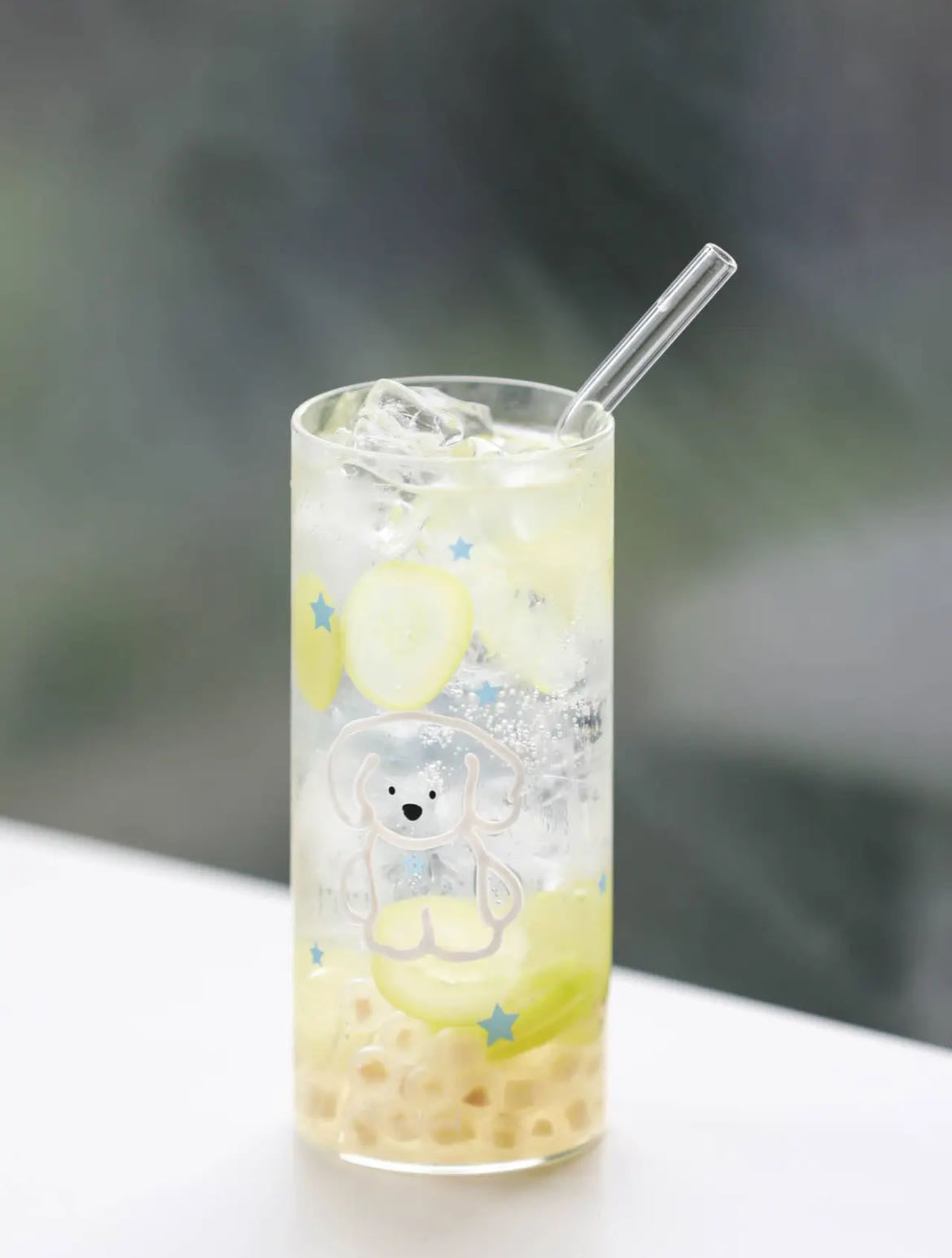 Lumiland｜White Beagle Tall Glass cup