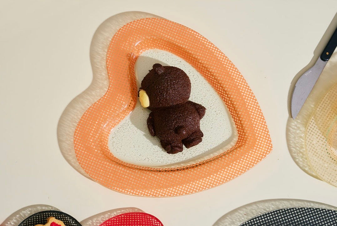 Eding | Checky Glass Heart Plate