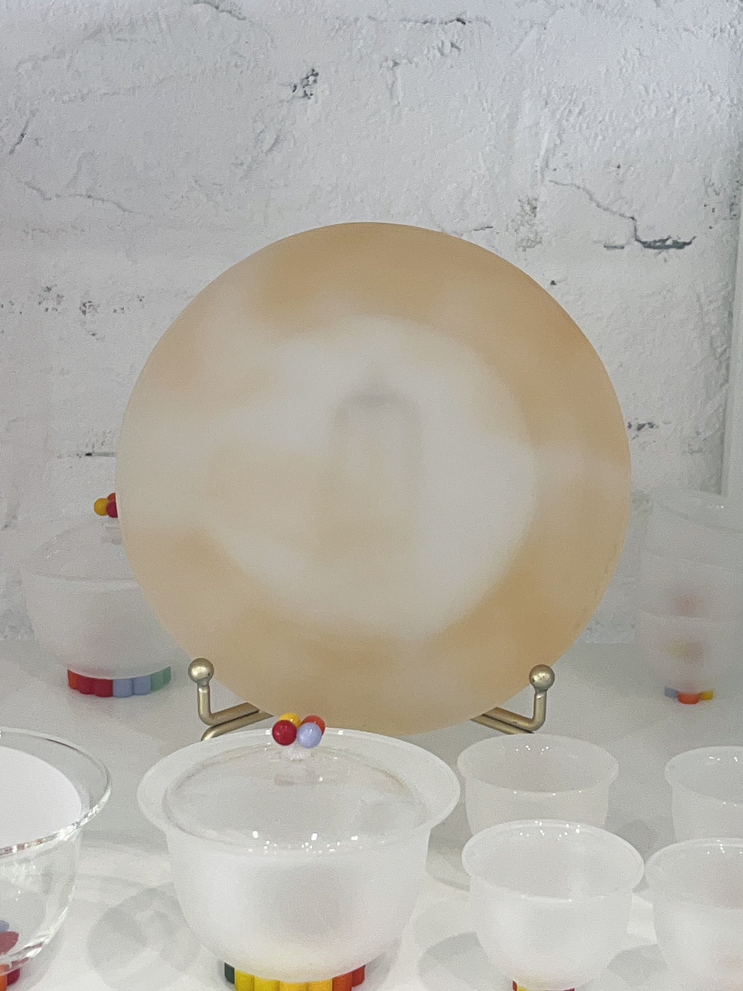 Shiqing Glassware Glaze Art Glass Square Tray - Amber Donut
