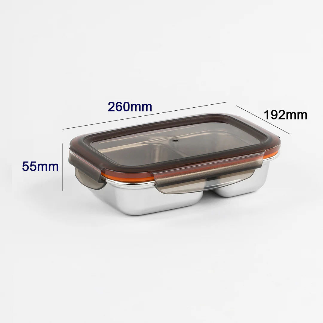 Cuitisan Stainless steel Microwavable Storage Box - Partition Rectangle 1000ml