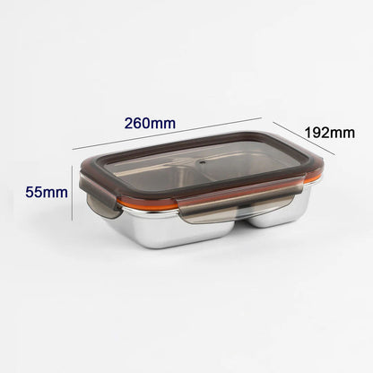 Cuitisan Stainless steel Microwavable Storage Box - Partition Rectangle 1000ml