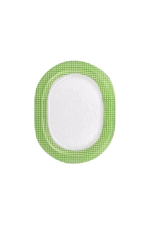 Eding | Checky Glass Oval Plate Small