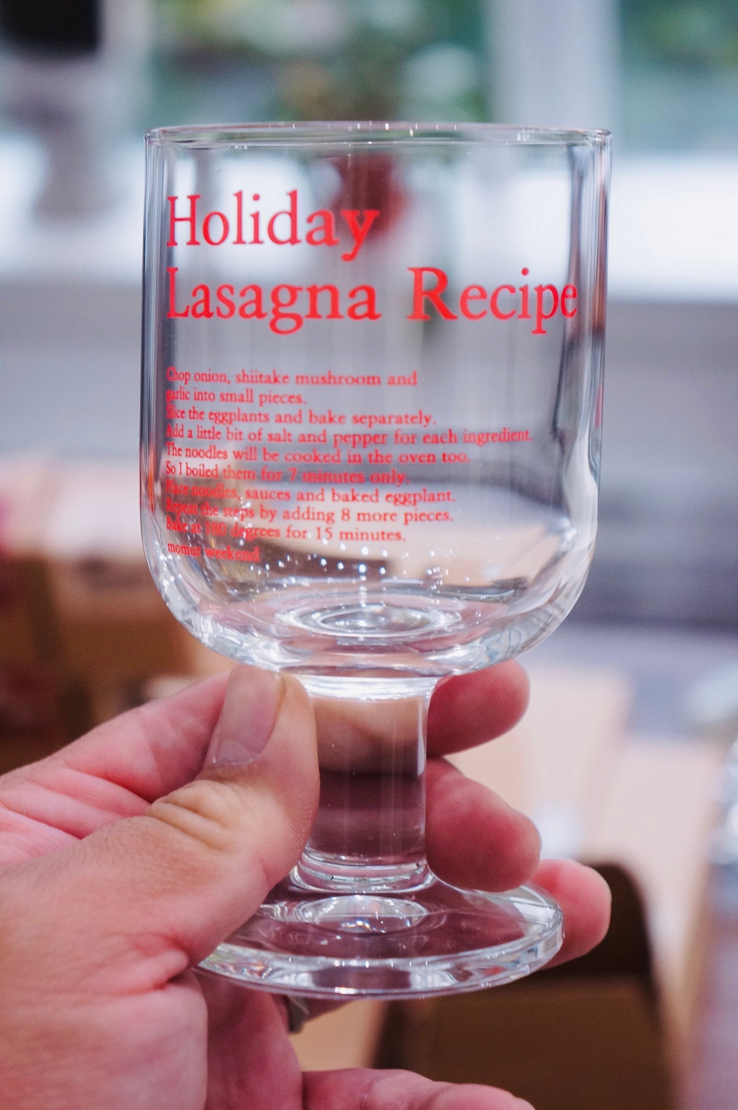 Momur Weekend Lasagne Recipe Glass Cup