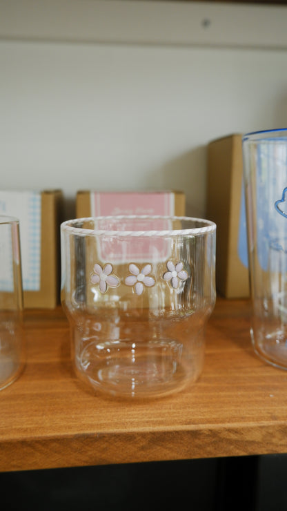 Lumiland｜Pink Flower Glass Cup