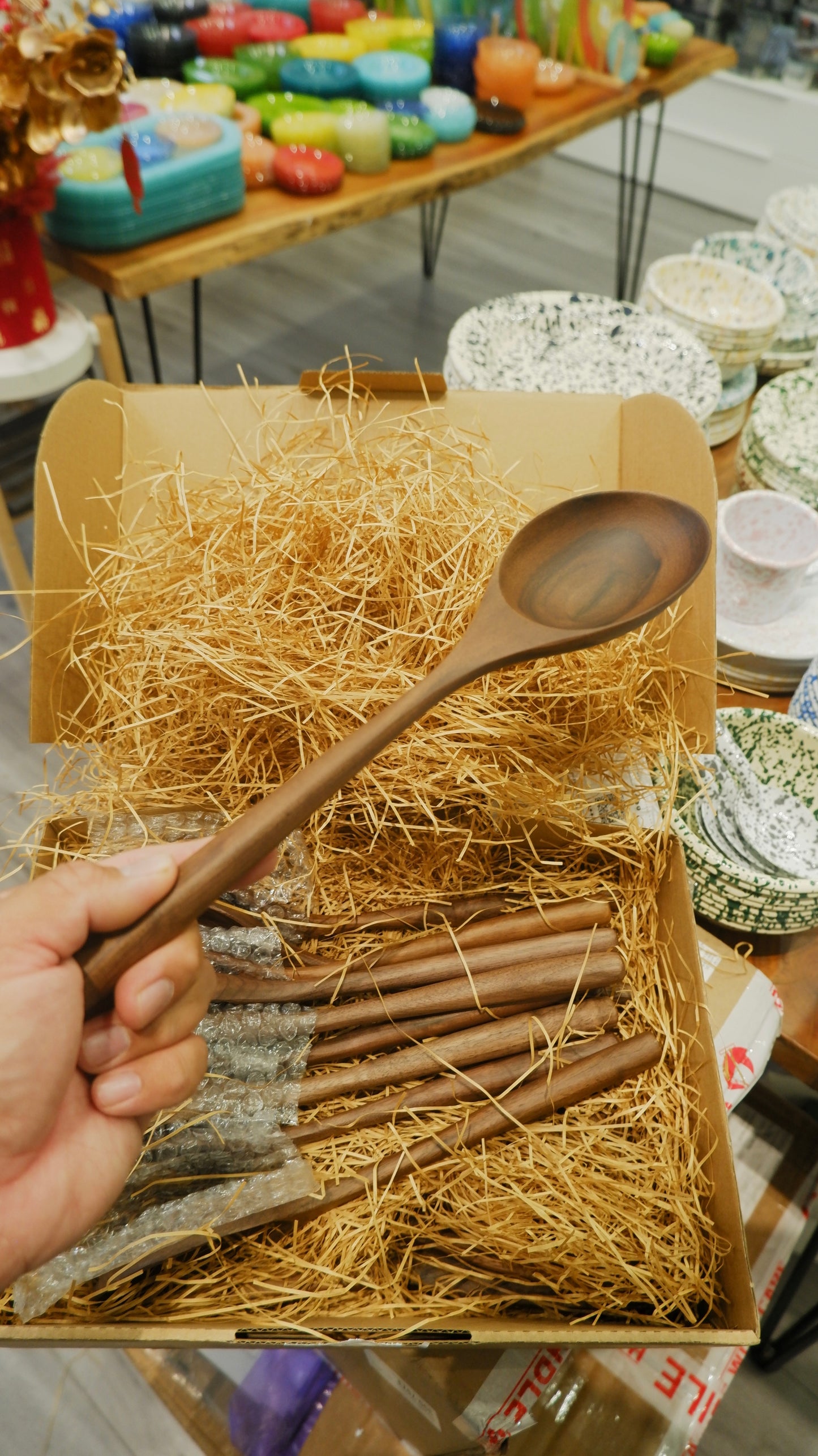 194 Craft House - Large Walnut Wooden Serving Spoon