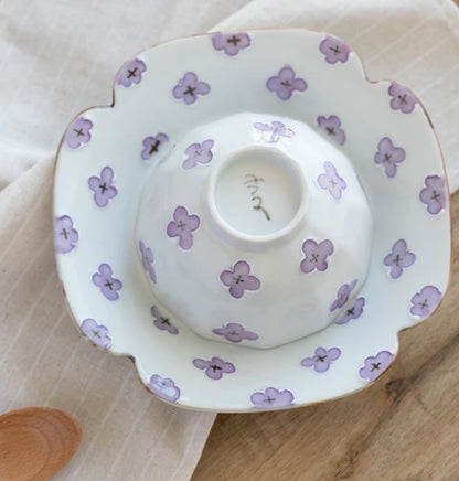 Arita Ware | Purple Flower Deep Plate