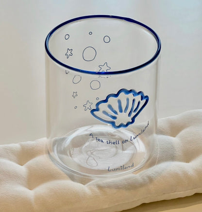 Lumiland｜Blue Shell Short Glass Cup（2 Colors）