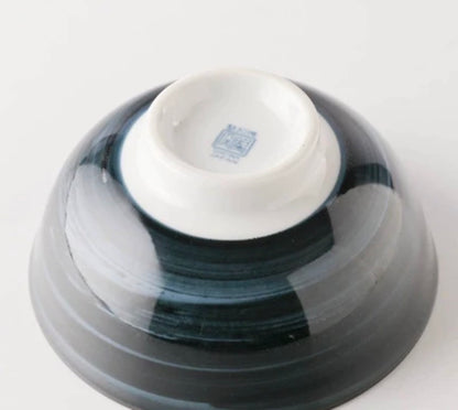 Mino Ware The Great Wave Pattern Rice Bowl