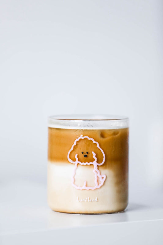 Lumiland｜Pink Bichon Glass cup