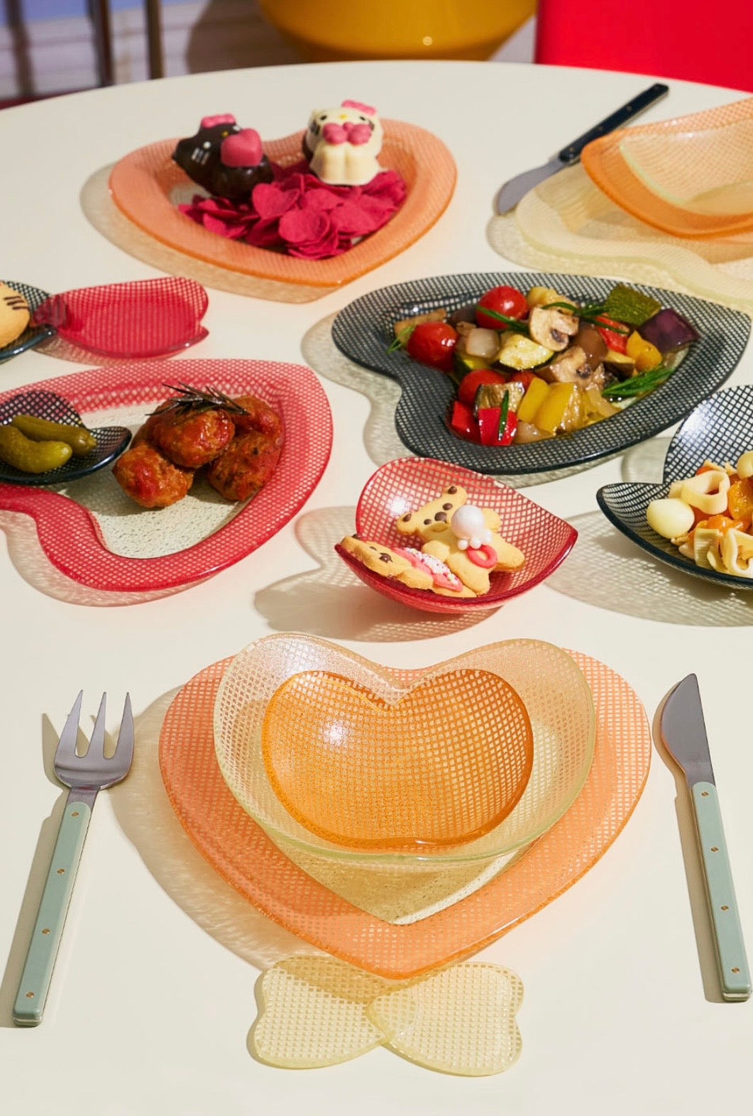Eding | Checky Glass Heart Plate