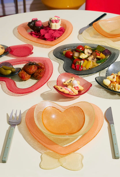 Eding | Checky Glass Heart Plate