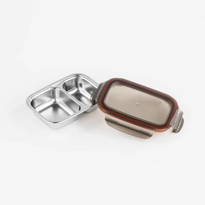Cuitisan Stainless steel Microwavable Storage Box - Partition Rectangle 700ml