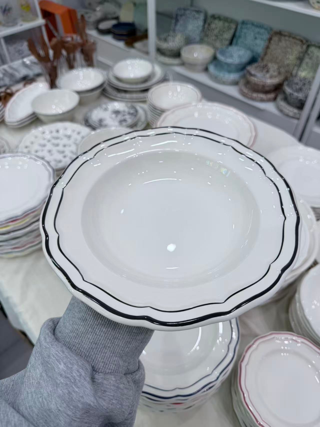 Gien Les Filet｜Rim Soup Deep Plate（7 colors）