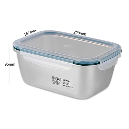 Cuitisan Stainless steel Microwavable Storage Box - Simple Rectangle 1800ml