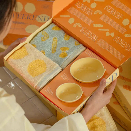Momur | Weekend 13 Towel + Lemon Bowl Gift Set
