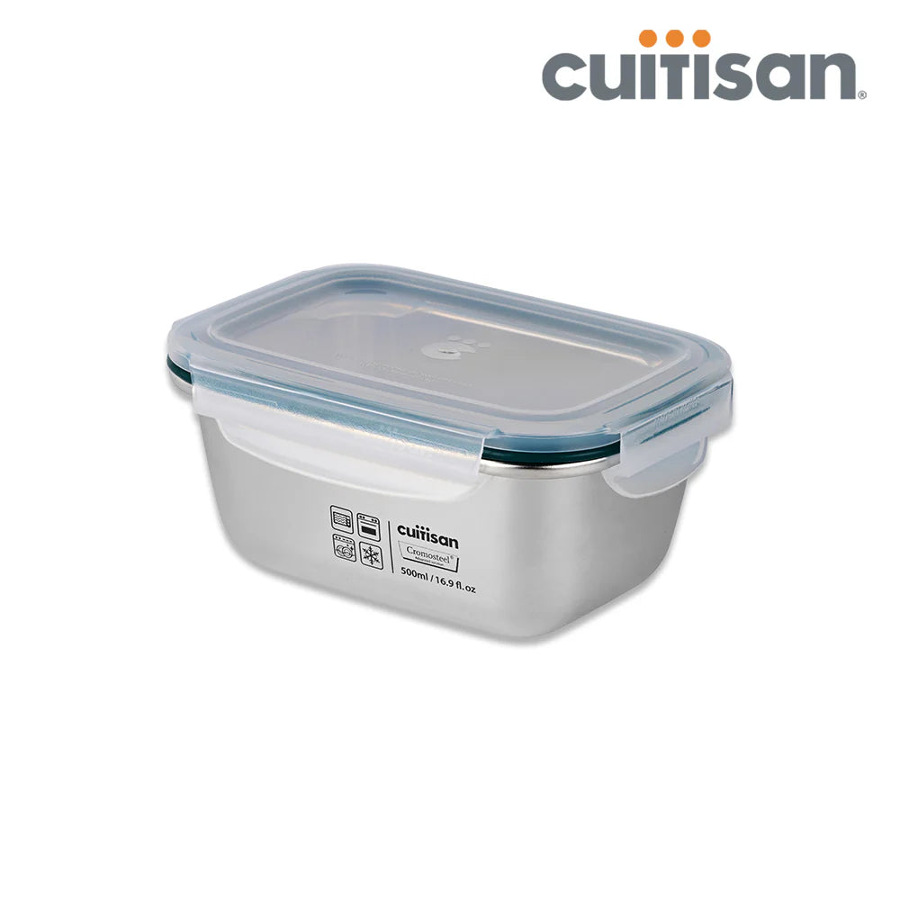Cuitisan Stainless steel Microwavable Storage Box - Simple Rectangle 500ml