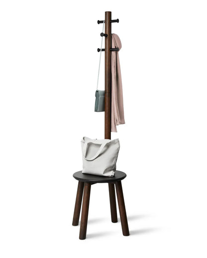 Umbra | PILLAR STOOL AND COAT RACK Black Walnut (Pick up & Delivery Only)