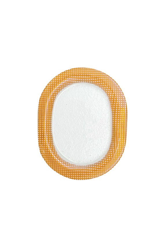 Eding | Checky Glass Oval Plate Small