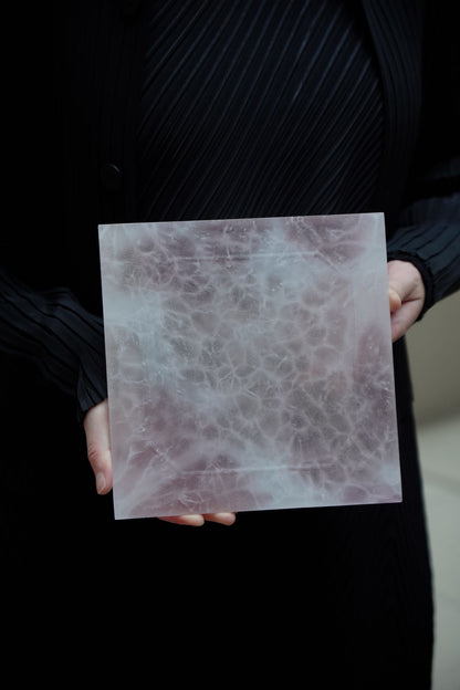 Shiqing Glassware Glaze Art Glass Tray - Lilac