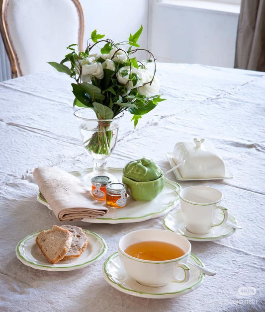 Gien Les Filet｜Breakfast Cup & Saucer Set (3 colors)