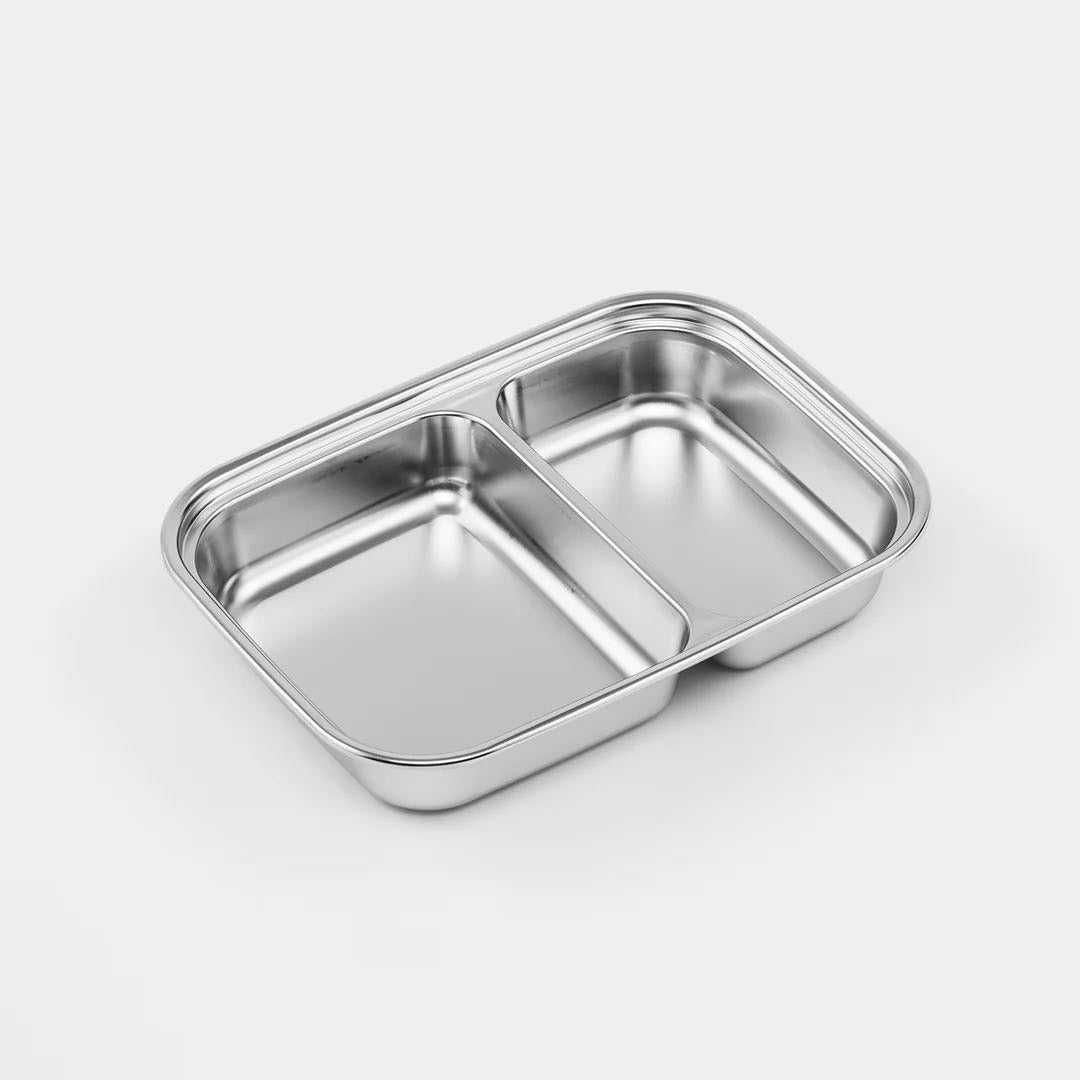 Cuitisan Stainless steel Microwavable Storage Box - Partition Rectangle 1000ml