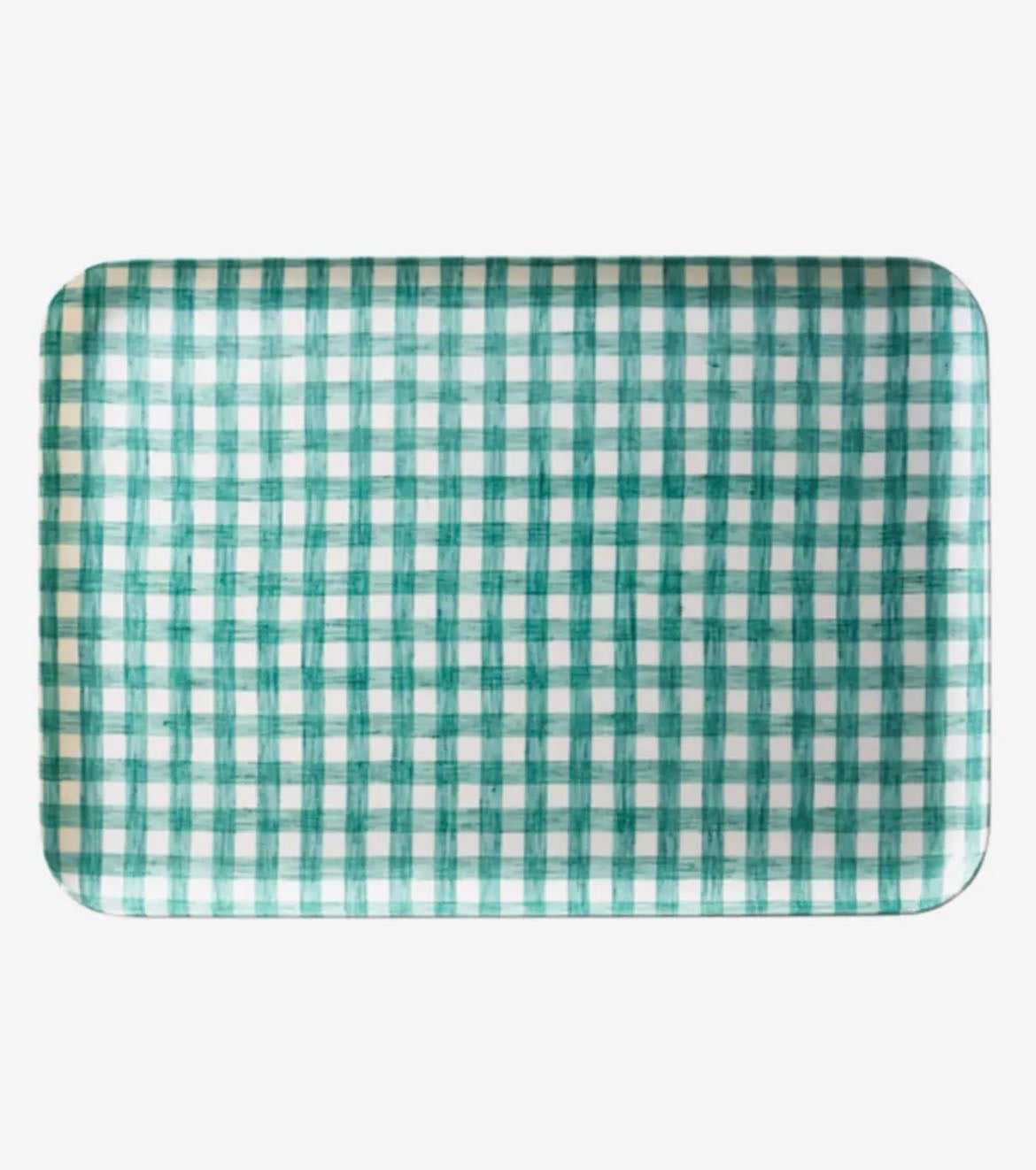 Turquoise Checkered Tray