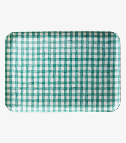 Turquoise Checkered Tray
