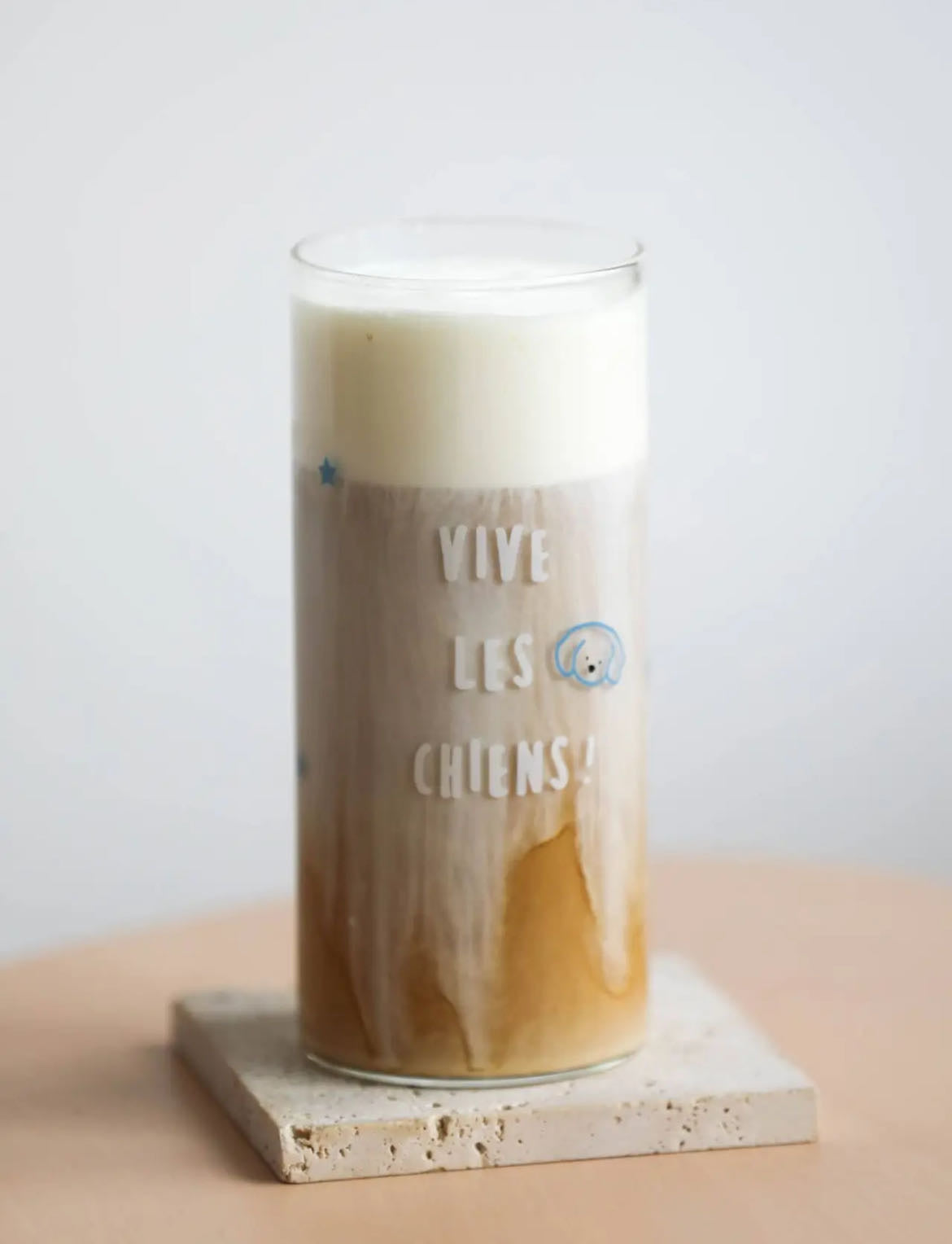 Lumiland｜White Beagle Tall Glass cup