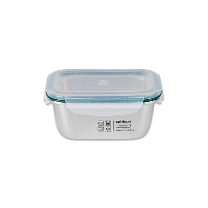 Cuitisan Stainless steel Microwavable Storage Box - Simple Rectangle 500ml